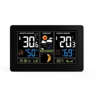Inne akcesoria elektryczne - Solight Meteostacja z LCD wyświetlaczem i USB ładowaniem czarny - miniaturka - grafika 1
