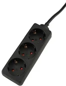 Przedłużacze i rozgałęźniki - Unitec Listwa zasilająca 3-biegowe z 3 gniazdami, 1,4 m, 1 sztuki, czarny, 445301 - miniaturka - grafika 1