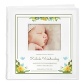 Albumy fotograficzne - NA Murrano Album mały z oknem nadruk dedykacja dla dziewczynki chrzest ALB-SO-WH-UV-019 - miniaturka - grafika 1