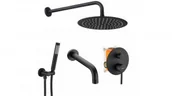 Stelaże i zestawy podtynkowe do WC - REA P4112 Zestaw natryskowo-wannowy z wylewką Lungo Black - miniaturka - grafika 1