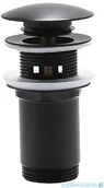 Korki do umywalek - Oltens Halsa korek do umywalki klik klak okrągły z przelewem G 1 1/4 czarny mat 05100300 - miniaturka - grafika 1