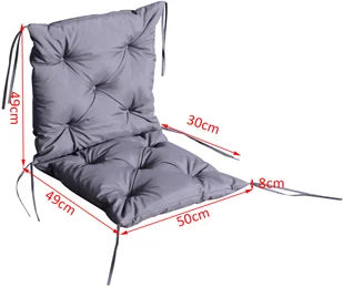 Outsunny PODUSZKA NA KRZESŁO ZESTAW 2 POKROWCÓW szara - Poduszki na krzesła - miniaturka - grafika 2