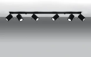 Euluna Spot sufitowy Square, czarny 6-punktowy liniowy - Lampy sufitowe - miniaturka - grafika 2