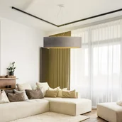 Lampy sufitowe - LYSNE Lampa wisząca PORTO VELUR fi 80 cm kolor szary ze złotym wnętrzem 14530V/3 szary ze złotym wnętrzem - miniaturka - grafika 1