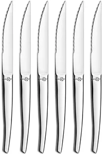 Amefa Lou Laguiole Zestaw noży do steków Jet z blokiem, 6 szt., srebrna stal - Noże stołowe - miniaturka - grafika 3