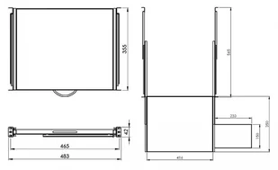 Delta poznan REGULOWANA SZUFLADA DO KLAWIATURY I MYSZKI P19R/350/G-KM P19R/350/G-KM - Szafy rack - miniaturka - grafika 5