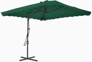 vidaXL Parasol ogrodowy na słupku stalowym, 250 x 250 cm, zielony - Parasole ogrodowe - miniaturka - grafika 4