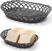 Miski i półmiski - Hendi Koszyk pojemnik na pieczywo z szarym workiem okrągły 427118 427118 - miniaturka - grafika 1