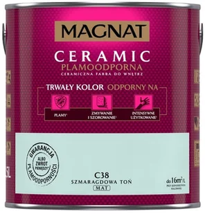 Magnat CERAMIC 2.5L - ceramiczna farba do wnętrz - C38 Szmaragdowa to$132 - Farby wewnętrzne Magnat CERAMIC 2.5L - ceramiczna farba do wnętrz - C38 Szmaragdowa to$132 - Farby wewnętrzne - miniaturka - grafika 1