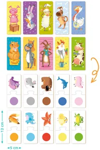 Dodo Toys Puzzle Kolorowe zwierzęta 10x2 el. dwustronne MON200100 MON200100 - Puzzle - miniaturka - grafika 2