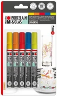 Kubki - Marabu Marabu 012300082  zestaw pisaków do porcelany i szkła, 5 sztuk, uniwersalna końcówka 1-2 mm, lato, żółty 012300083 - miniaturka - grafika 1