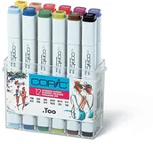 Kredki, ołówki, pastele i pisaki - Copic copic cz20075707 Classic lato marker zestaw 12 szt. Y08, R02, R05, rv29, rv19, V17, B32, B26, G19, yg25, E25, 100 CZ20075707 - miniaturka - grafika 1