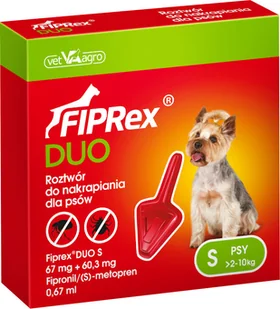 Vet-agro Fiprex Duo S Roztwór Na Pchły I Kleszcze Dla Małych Psów 67 mg + 60,3 mg - Artykuły przeciw pasożytom Vet-agro Fiprex Duo S Roztwór Na Pchły I Kleszcze Dla Małych Psów 67 mg + 60,3 mg - Artykuły przeciw pasożytom - miniaturka - grafika 2