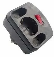 REV Listwa zasilająca Adapter surge protection black, 3-gap, switch - 001351 (00135171) - Listwy zasilające - miniaturka - grafika 2