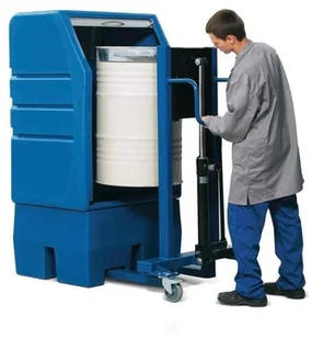 d 722 DENTA Dźwignik beczek uchwyt beczki stalowe 200 l podwozie wąskie wys podnoszenia 120-520 mm 72278418 78418-uniw - Wózki magazynowe - miniaturka - grafika 2