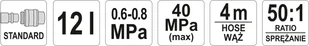 Yato TOWOTNICA/SMAROWNICA PNEUMATYCZNA 12L YT-07067 YT-07067 - Narzędzia warsztatowe - miniaturka - grafika 3