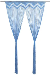 vidaXL Zasłona z makramy, niebieska, 140 x 240 cm, bawełna - Zasłony - miniaturka - grafika 6