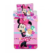 Pościel dla dzieci - Jerry Fabrics komplet pościeli 140 x 200 cm + 70 x 90 cm 100% bawełna, Minnie Mouse arkusze i kwiaty 17BS167 - miniaturka - grafika 1