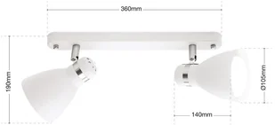 Orion Spot sufitowy School, 2-punktowy, biały - Lampy sufitowe - miniaturka - grafika 5