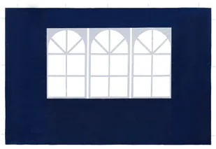 vidaXL Ścianki boczne namiotu, 2 szt., z oknem, PE, niebieskie - Pawilony ogrodowe - miniaturka - grafika 4