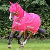 Derki dla konia - Bucas Derka siatkowa z kołnierzem FREEDOM - Bucas - hot pink - miniaturka - grafika 1