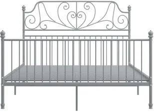vidaXL Lumarko Rama łóżka, szara, metal i sklejka, 140 x 200 cm 324852 - Łóżka - miniaturka - grafika 3