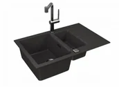 Zlewozmywaki - Alveus Cadit 70 Zlewozmywak granitowy półtorakomorowy 79x50 cm czarny 1131361 - miniaturka - grafika 1