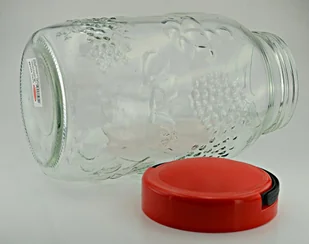 Biowin Browin Słój szklany 3L wytłaczany zdobiony z pokrywą z rączką 131733 - Pojemniki kuchenne - miniaturka - grafika 6