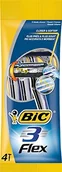 Akcesoria do golenia męskie - BiC 3 ostrza Flex dla mężczyzn zestaw do maszynki do golenia, 3 X, 4 sztuki, do skóry wrażliwej 889692 - miniaturka - grafika 1