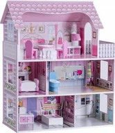 Domki dla lalek - Costway Costway Drewniany domek dla lalek z meblami HW56619 HW56619 - miniaturka - grafika 1