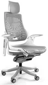 Fotele i krzesła biurowe - Unique Meble Fotel biurowy WAU biały/elastomer tpe-8szary - miniaturka - grafika 1