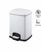 Akcesoria do armatury i ceramiki - Stella Stella Kosz pedałowy PREMIUM, prostokątny, 20L / biały 20.20320-W - miniaturka - grafika 1