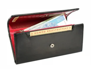 Wilmar (PL) Portfel Damski (PL) Suwak 16 cm Skóra Włoska Czarny Z Czerwonym - Portfele - miniaturka - grafika 4