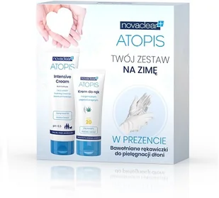 EQUALAN Novaclear Atopis promocyjny zestaw na zimę krem natłuszczający do twarzy i ciała 100 ml + krem do rąk z organicznym olejem konopnym SPF20 50 ml + bawełniane rękawiczki do pielęgnacji dłoni GRATIS! - Kremy dla dzieci - miniaturka - grafika 2