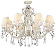 Lampy sufitowe - Maytoni Żyrandol LAMPA wisząca TRIUMPH ARM288-08-G Maytoni pałacowa OPRAWA plisowany ZWIS abażurowy z kryształkami biały ecru ARM288-08-G - miniaturka - grafika 1