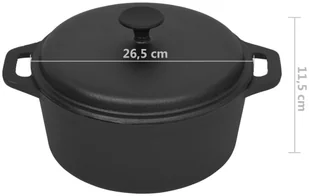 vidaXL Lumarko Garnek, 26,5 cm, żeliwo 313362 - Garnki - miniaturka - grafika 9