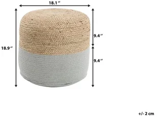 Beliani Puf 46 cm szary DALAMA - Taborety i hokery - miniaturka - grafika 8