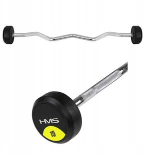 HMS Sztanga Gryf Stały Łamany Gumowany Hms GSL-15 15kg - Sztangi - miniaturka - grafika 4