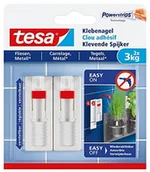 Gwoździe - tesa uchwyt klejony do metalu i kafelek, z regulacją wysokości, biały - miniaturka - grafika 1