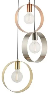 Endon Modernistyczna LAMPA wisząca HOOP 81922 Endon metalowa OPRAWA okrągły ZWIS kaskada pierścienie rings złota chrom miedź 81922 - Lampy sufitowe - miniaturka - grafika 2