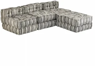 vidaXL 3-osobowa, rozkładana sofa modułowa, narożnik, tkanina w paski - Narożniki - miniaturka - grafika 3