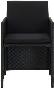 vidaXL 11-cz. zestaw mebli ogrodowych z poduszkami, rattan PE, czarny 46533 - Meble ogrodowe - miniaturka - grafika 8