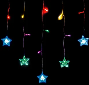 Bulinex Kurtyna LED Bulinex 14L 1 m na baterie multikolor przezroczysty przewód 10-601 - Oświetlenie świąteczne - miniaturka - grafika 2