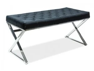 ŁAWKA ONYX SREBRNY/CZARNY AKSAMIT TAP.105 - Ławki do przedpokoju - miniaturka - grafika 2