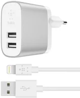 Ładowarki do telefonów - Belkin Ładowarka sieciowa Boost Charge 2x USB + kabel Lightning AZBLKULBOOSTLIG - miniaturka - grafika 1