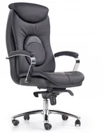 Fotele i krzesła biurowe - Halmar Fotel biurowy eco skóra czarny QUAD do 150 kg ! - miniaturka - grafika 1