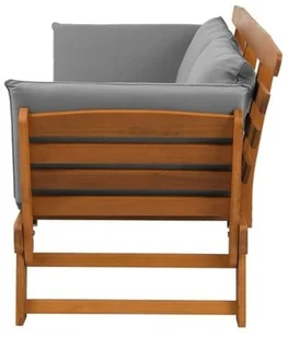 Beliani Sofa ogrodowa drewniana jasnobrązowa regulowane podłokietniki PORTICI - Ławki ogrodowe - miniaturka - grafika 8