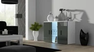 Komody - Cama Meble Komoda 120cm SOHO S7 biały szary połysk SOHOKOM BI/SZ - miniaturka - grafika 1