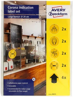 Avery Zweckform Etykiety laminowane ostrzegawcze koronawirus/COVID-19 20cm okrągłe ZWECKFORM usuwalne pomarańczowe 12ark. 12 ETYKIET /49415/ ZW674 - Etykiety do drukarek - miniaturka - grafika 2