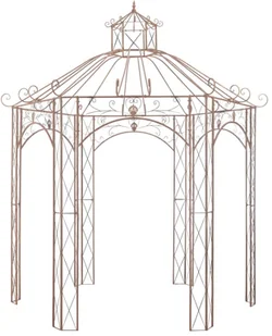 vidaXL Pawilon ogrodowy, antyczny brąz, 3 m, żelazo - Pawilony ogrodowe - miniaturka - grafika 2